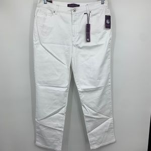 Gloria Vanderbilt womens 18 Amanda jeans white tapered leg‎ mid rise stretch NEW